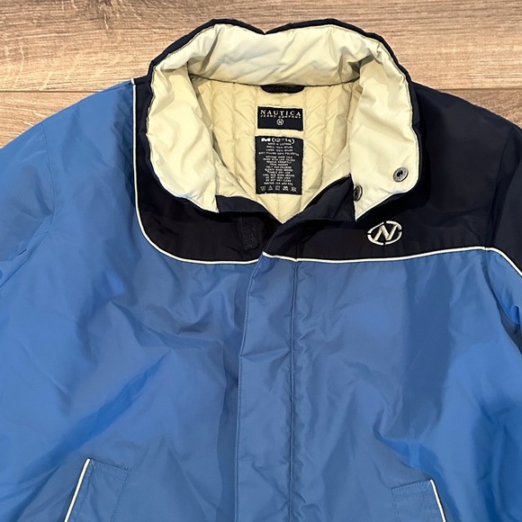 EUC Boys 12-14 Nautica Blue Puffer Jacket with Zippers and Velcro - Picture 2 of 5